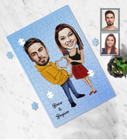 Kişiye Özel Sevgili Karikatürlü A3 240 Parça Puzzle Model 7