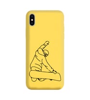 Iphone X Çizgi Tasarımlı Sarı Lansman Telefon Kılıfı