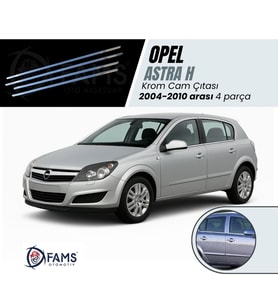 Opel Astra H Krom Cam Çıtası 4 prç. 2004-2010 Arası P. Çelik (HB)