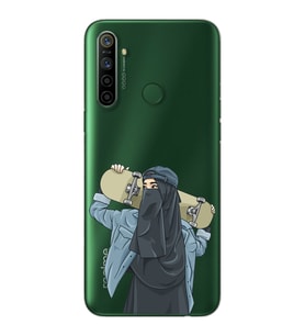 Kaykay Kız Tasarım Süper Şeffaf Silikon Telefon Kılıfı Oppo Realmi 5i