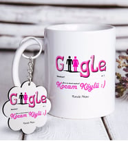 BK Gift Kişiye Özel Google Nerelisin Kocam Köylü Beyaz Kupa ve Anahtarlık Hediye Seti (Model 1)