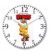 Gold Mecha Crow Design Brawl Stars Duvar Saati Bombeli Gercek Cam