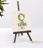 BK Gift Kişiye Özel En İyi Sınıf Öğretmeni Şovaleli Doğal Taş-3 (Beyaz)