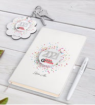 BK Gift Kişiye Özel 2024 Sana Mutluluk Getirsin Beyaz Defter Kalem ve Anahtarlık Hediye Seti-1 (Model 1)