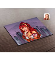 BK Gift Kişiye Özel Kadın Karikatürlü Ahşap Puzzle-54
