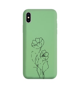 Iphone Xs Çizgi Tasarımlı Yeşil Lansman Telefon Kılıfı