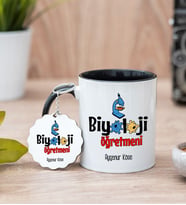 Biyoloji Öğretmeni Siyah Kupa Bardak Ve Anahtarlık Set