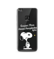 Snoopy Tasarımlı Süper Şeffaf Silikon Telefon Kılıfı Huawei P9 Lite 2017 