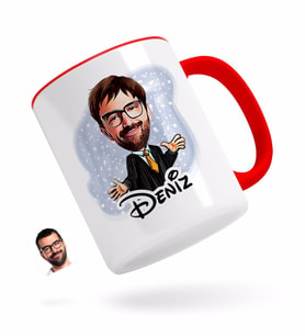 BK Gift Kişiye Özel Erkek Avukat Karikatürlü Kırmızı Kupa Bardak-3