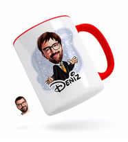 BK Gift Kişiye Özel Erkek Avukat Karikatürlü Kırmızı Kupa Bardak-3