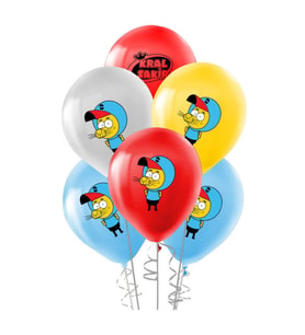 Kral Şakir Baskılı Lisanslı Balon Karışık Renk 12 Inç 10 Adet
