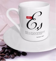BK Gift Kişiye Özel Mânâ Eş Türk Kahvesi Fincanı (Beyaz)