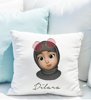 Emoji Kız Tesettürlü Stiker Yastığı Kişiye Özel