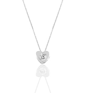Söğütlü Silver Gümüş rodyumlu kalp kolye