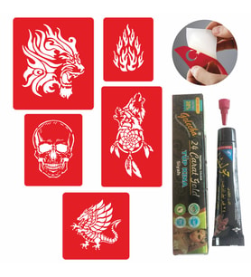 Ateş Saçan Modelleri Kına Dövme ve Şablon Seti Tattoo