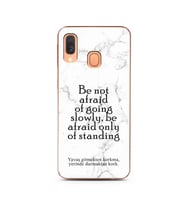 Samsung A40 Beyaz Mermer Söz Tasarımlı Telefon Kılıfı