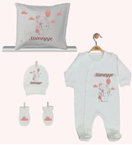 Pia Baby Gl 1941-04 İsme Özel Yastık Tulum Set