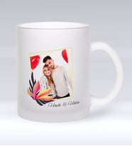 BK Gift Kişiye Özel İsimli Fotoğraflı Buzlu Cam Kupa Bardak-27 (Beyaz)