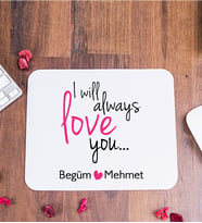 Sevgililere Özel Baskılı İsme Özel Mouse Pad