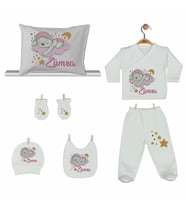 Pia Baby GL 2003 İsme Özel Ayıcıklı Yastık Zıbın Set