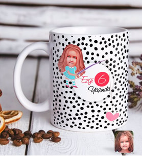 BK Gift Kişiye Özel Kız Çocuk Yaş Karikatürlü Beyaz Kupa Bardak-13