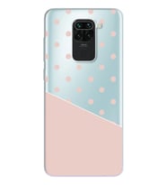 Çapraz Pembe Tasarımlı Süper Şeffaf Silikon Telefon Kılıfı Xiomai Redmi Note 9