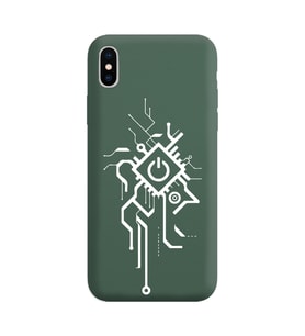 Iphone Xs Max Çizgi Tasarımlı Koyu Yeşil Lansman Telefon Kılıfı