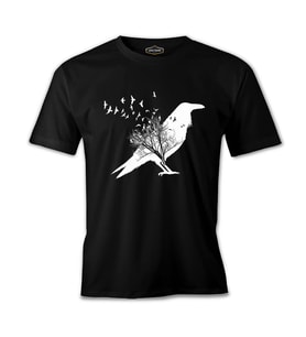 Crows in Tales Siyah Erkek Tshirt