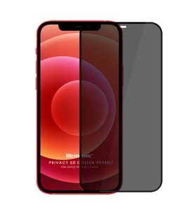 Microsonic Apple iPhone 12 Mini Privacy 5D Gizlilik Filtreli Cam Ekran Koruyucu Siyah
