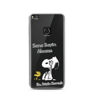 Snoopy Tasarımlı Süper Şeffaf Silikon Telefon Kılıfı Huawei P9 Lite 2017 