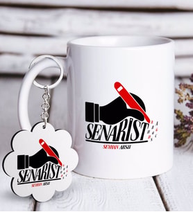 BK Gift Kişiye Özel Mesleki Senarist  Beyaz Kupa ve Anahtarlık Hediye Seti-1 (Model 1)