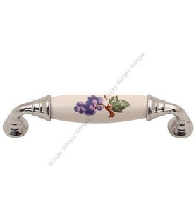 Gürçay Sude Porselen Kulp Krom Üzümlü 96mm (2 Adet)