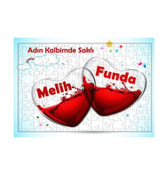 Adın Kalbimde Saklı İsimli Sevgiliye Hediye Puzzle