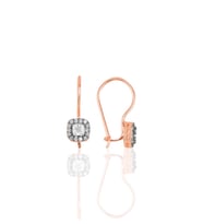 Söğütlü Silver Gümüş rose zirkon taşlı  çengelli kare küpe