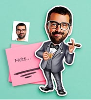 BK Gift Kişiye Özel Bay Patron Karikatürlü Ahşap Magnet-3 (Çok Renkli)