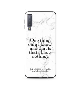 Samsung A7 (2018) Beyaz Mermer Söz Tasarımlı Telefon Kılıfı