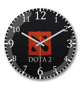 Logo Dota 2 Duvar Saati Bombeli Gercek Cam