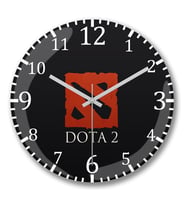 Logo Dota 2 Duvar Saati Bombeli Gercek Cam