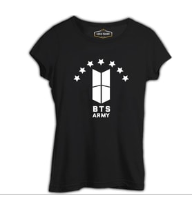 BTS -  Stars Siyah Kadın Tshirt