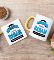 Canım Babam Temalı Sarı Kupa Bardak Ve Bardak Altlığı Seti