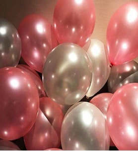 Gümüş Pembe Karışık Metalik Sedefli Balon 30 Adet (Balonlar Sönüktür)