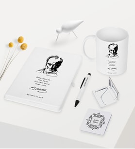 BK Gift Kişiye Özel Atatürk Temalı Beyaz Defter Kalem Kupa Ayna Seti - 2