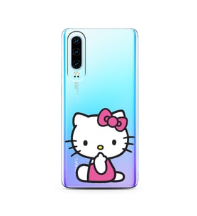 Hello Kity Tasarımlı Süper Şeffaf Silikon Telefon Kılıfı Huawei P30  