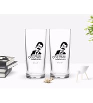 BK Gift Kişiye Özel Renkli Baskılı Çünkü Sen Çölüme Yağmur Oldun Tasarımlı İkili Rakı Bardağı Seti-1 (Beyaz)