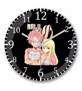 Natsu Lucy NaLu Matching Shirts Duvar Saati Bombeli Gercek Cam
