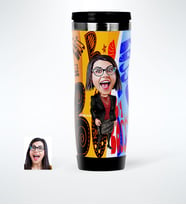 BK Gift Kişiye Özel Bayan Big Boss Karikatürlü Çelik Termos Bardak  3