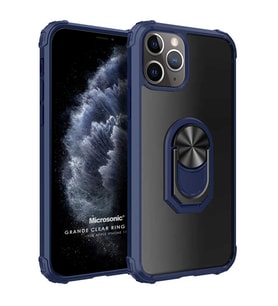 Microsonic Apple iPhone 11 Pro Kılıf Grande Clear Ring Holder Lacivert