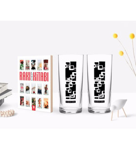 BK Gift Kişiye Özel Renkli Baskılı İsimli İkili Rakı Bardağı ve Rakı Cep Kitabı Hediye Seti-121 (Model 1)