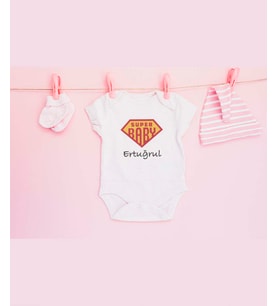 Pia Baby T2011-06 %100 Pamuk İsme Özel Süper Bebek Çıtçıtlı Body