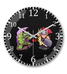 Hulck ve Thor Duvar Saati Bombeli Gercek Cam